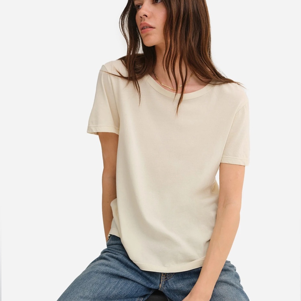 MATE the Label 100% organic cotton classic short sleeve tee shirt large “bone”